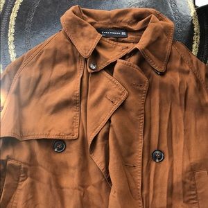 Zara Women’s jacket coat warm brown with buttons